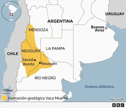 Formación geológica Vaca Muerta.