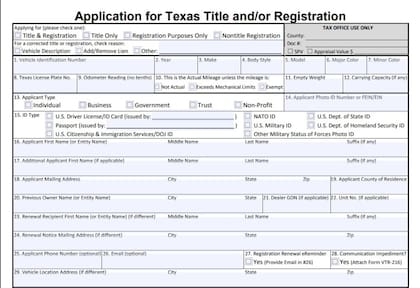 Formulario 130-U para solicitar o registrar la titularidad de un vehículo