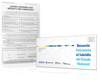 Formulario que se envía a los hogares