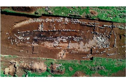 Foto área de la excavación tomada con un drone