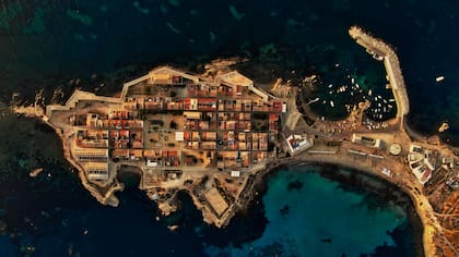 Foto aréa de la isla de apenas 1.800 metros de largo por 400 de ancho.