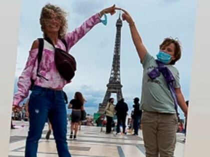 Foto compartida por Maru Botana en una historia de Instagram, de viaje  en Francia con sus hijos