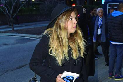 Foto de Dalma, tomada en febrero último, cuando fue a ver un partido de Champions en Madrid con su novio