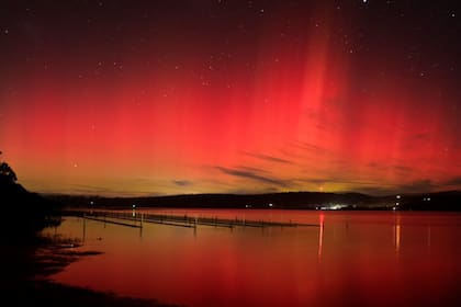 Foto de la aurora austral registrada en Australia el 1/06/25