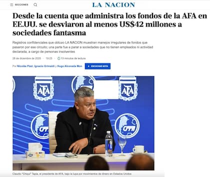 Foto de la noticia de la investigación exclusiva de LA NACION