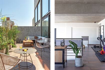 La actividad física es un pilar en la vida de Federico. En la planta alta, más privada, armó su gimnasio, donde también practica yoga y meditación.