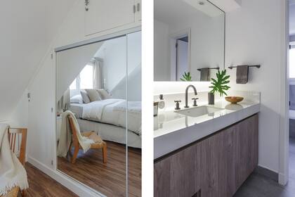 Bajomesada en melamina ‘Gaudí’ (Faplac). Mesada en Dekton ‘Mirage Extra White’ (Mármoles Anton). Grifería ‘Black Velvet’ (Peirano).