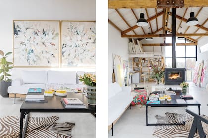 La salamandra (Tromen) está elevada sobre una sencilla y discreta estructura de obra que permite guardar leña debajo.