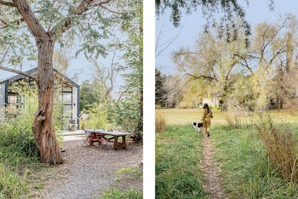 La rutina de Cata incluye pausas para aprovechar el entorno del taller: al mediodía se toma un respiro para salir a caminar y ocuparse de sus propias plantas.