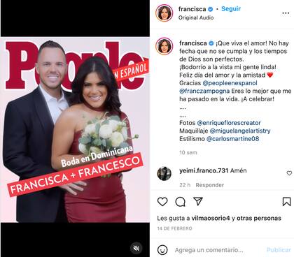 Foto: francisca en Instagram
People en Español compartió cómo se siente la conductora previo a su boda.