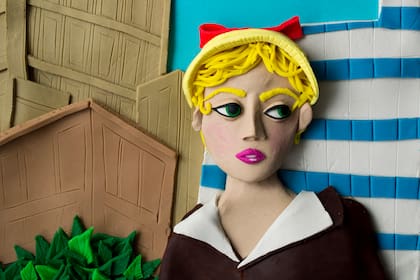 Foto original Untitled film still #21, de 1978, de Cindy Sherman, recreada en Play-Doh por Eleanor Macnair