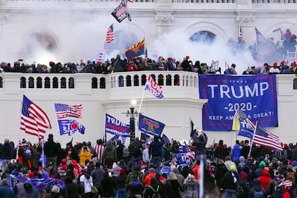 Foto tomada durante el asalto al Capitolio estadounidense en Washington el 6 de enero del 2021