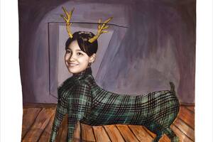 Fotografía intervenida por Marcos López que integra su muestra actual en el Centro Cultural Borges