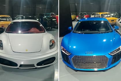 Fotos anteriores al allanamiento de una Ferrari y un Audi que estaban en la quinta de Villa Rosa investigada por la Justicia