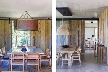 La mesa de mármol fue diseñada por la dueña de casa.