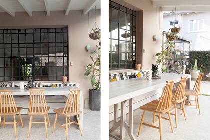 Mesa pensada por Cecilia y hecha por un carpintero. Sillas diseñadas por Julio Oropel para Casa FOA.