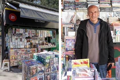 Walter Santestevan lleva casi 40 años a cargo del puesto de revistas 21, ubicado frente al Liceo N° 02 Amancio Alcorta.