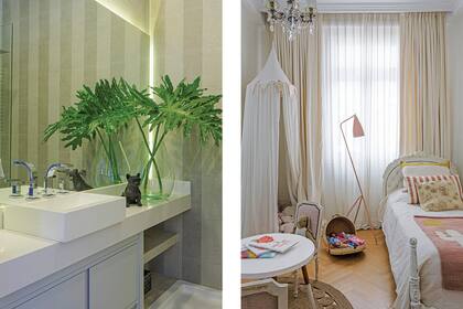 En el baño de Fran y Manuel, revestimiento de la línea ‘Dover Acero’, de 60x90 (Porcelanosa). Mueble en melamina laqueada en gris (C’est Moi).