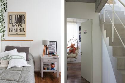 Inspirada en el estilo de la marca Urban Outfitters, la hija de Luciana eligió tonos neutros de verde, gris y beige. Afiche (Matías Venzi).