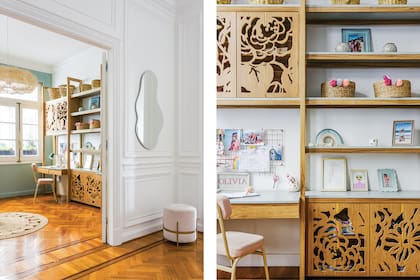 Biblioteca ‘Ñandú’ (Mesopotamia) de petiribí con tapas laqueadas en verde ‘Celadón’ (de la paleta de Mesopotamia junto con Prestigio).