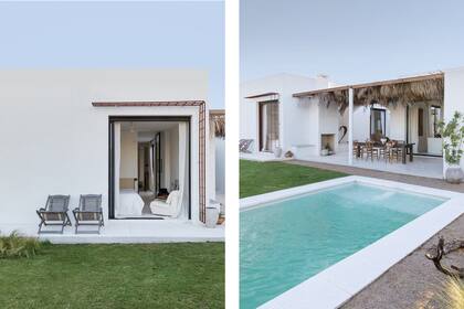 Reposeras antiguas junto al ventanal de la suite.