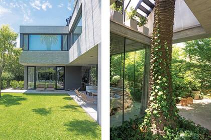 Aunque la inversión inicial fuese mayor, los clientes quisieron ahorrarse trabajos futuros de mantenimiento y pintura. Por eso, todo el bloque superior es de hormigón armado, mientras que, abajo, prima el vidrio.