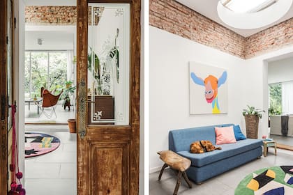 "Calamos el techo porque pensábamos poner acá la escalera caracol a la futura planta alta. Con el uso de los últimos meses, decidimos ubicarla en el patio. Mientras, la claraboya resulta genial".