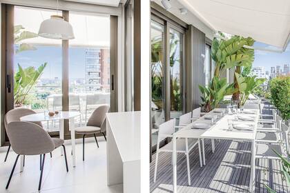 Al toldo (Hunter Douglas) lo sostienen brazos extensibles motorizados.