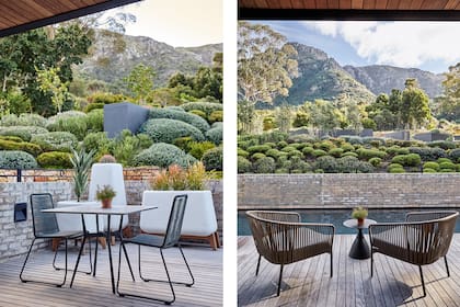 En la galería, diversos sectores para relajar al aire libre.