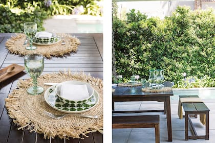 Para la galería, se mandó a hacer un juego de comedor en madera, con un carpintero de la familia.