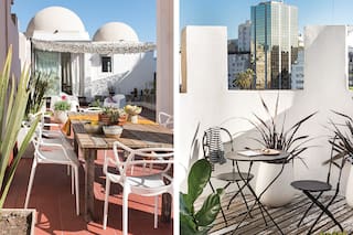 Dos estructuras sin uso sobre una terraza se convirtieron en una casita de 50m2