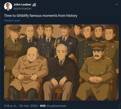 Fotos históricas y memes transformados en viñetas dibujadas al estilo del Estudio Ghibli usando ChatGPT