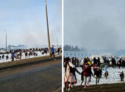 Fotos tomadas por Adau el día del ataque con drones de Ucrania.