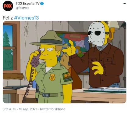 Fox España también recordó a Jason con un meme de los Simpson.