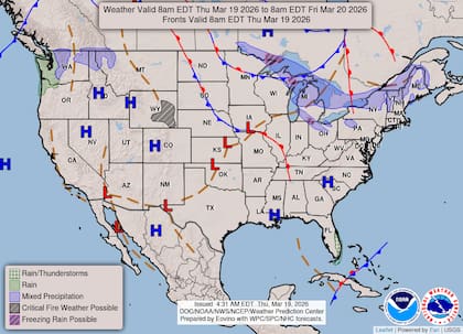 FOX Weather indica que la estabilidad actual del aire gélido en el Polo Norte podría romperse. Se monitorea una posible fragmentación del vórtice polar hacia finales de marzo, lo que desplazaría masas de aire ártico hacia el sur