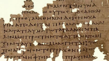 Fragmento de La República de Platón hallado en en Oxirrinco, Egipto