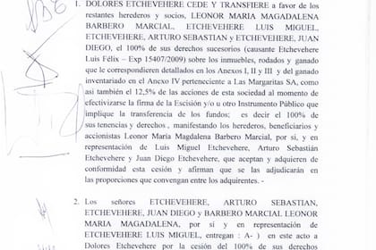Fragmento del acuerdo conciliatorio