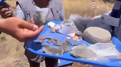 Fragmentos de cerámica hallada en Templo del Viejo Chupe