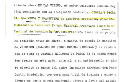 Fragmentos de la escritura de propiedad del edificio de Cerviño