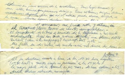 Fragmentos de la última carta enviada por el comandante Zurro a su familia