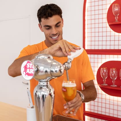 Fran haciendo su perfect serve.