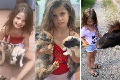 Francesca, entre conejos y caballos