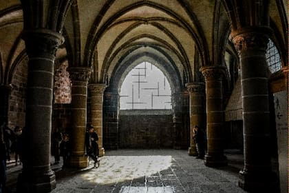 Una imagen del interior de la abadía de Mont Saint-Michel