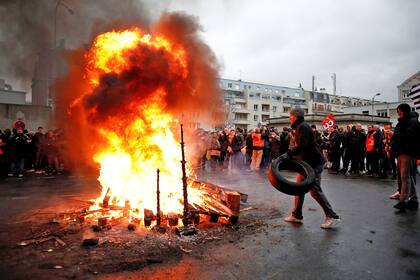 Los manifestantes en las calles de Nantes