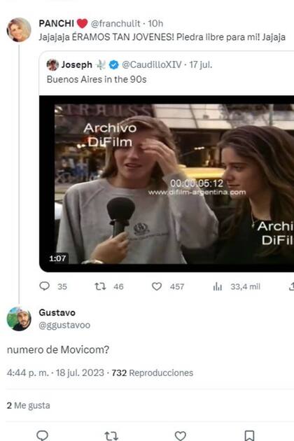 Francisca recibió irónicas insinuaciones con aroma a década del '90