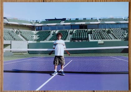 Francisco Cerúndolo, cuando todavía no sospechaba que sería tenista profesional, en el Crandon Park de Key Biscayne, histórico escenario del torneo de Miami durante años.
