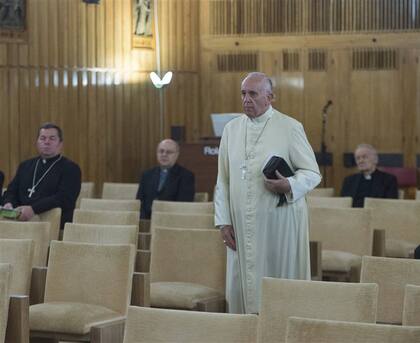Francisco, en una de las jornadas de su retiro espiritual de esta semana en Ariccia, cerca de Roma