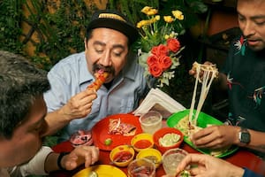 Francisco Gómez Díaz en su "Taquería Díaz"