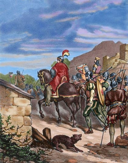 Francisco Pizarro también echó mano de perros para su avance en el territorio inca.