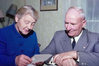 Franciszek Gajowniczek junto a su esposa en 1971